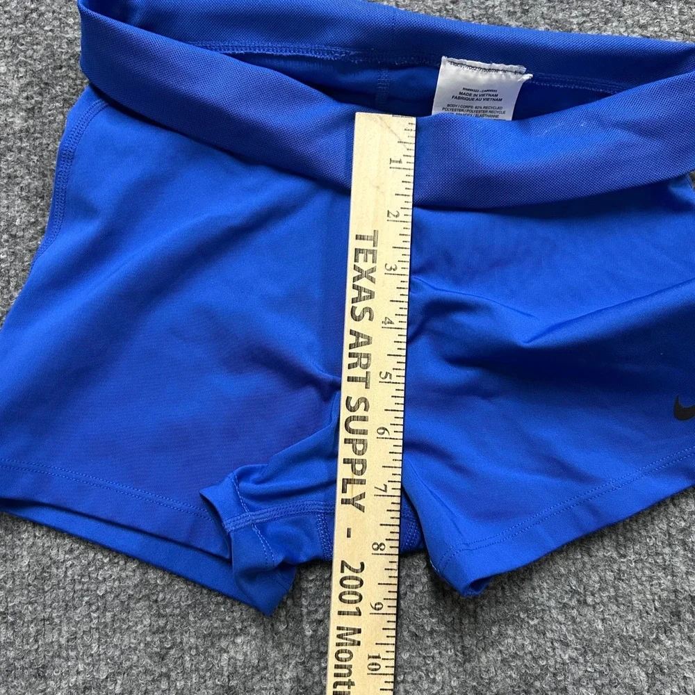 Nike Athletic Shorts Womens Size S Blue Dri-Fit Pro Compression Yoga Gym Workout
